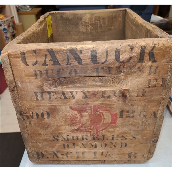 Canuck Diamond Shotgun Shell Vintage Wood Case