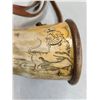 Image 2 : Large Horn Powder Horn - Engraved - 11 inches long
