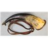 Image 3 : Large Horn Powder Horn - Engraved - 11 inches long