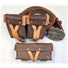 Image 1 : Plumber Buckle on Leather Belt c/w 3 Russian Ammo Pouches