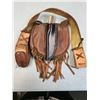 Image 1 : Leather Sling Bag c/w Knife attached - Handmade Thick Soft Leather