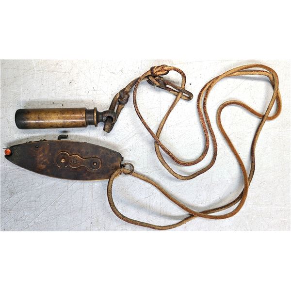 Vintage Percussion Cap Carrier / Loader c/w Brass Tool