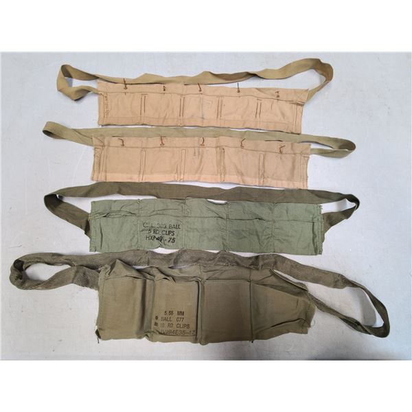 Bandolier x 4 - US Military 556 Nato Magazine Carriers