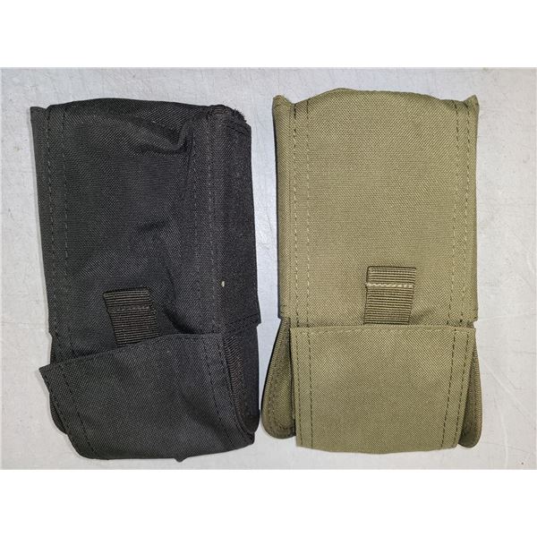 12 ga Shotgun Ammo Carrier Tear-Away Pouches - 1 Green 1 Black As NEW