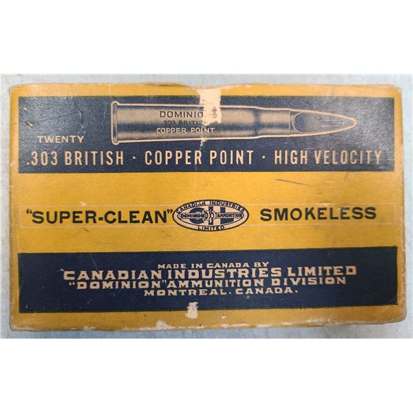 303 British Super Clean CIL Box c/w 20 Mixed Rds - Mostly Military FMJ