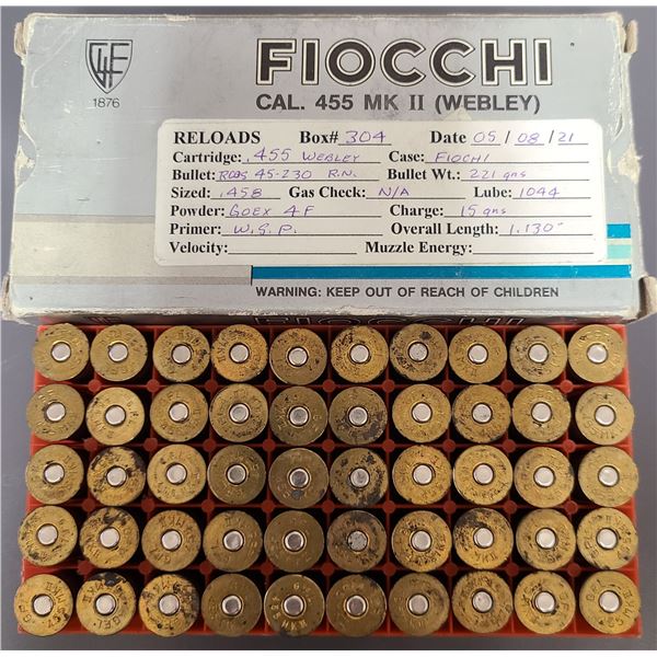 455 Mk 11 Webley RELOAD Fiocchi 230 gr - 50 rds