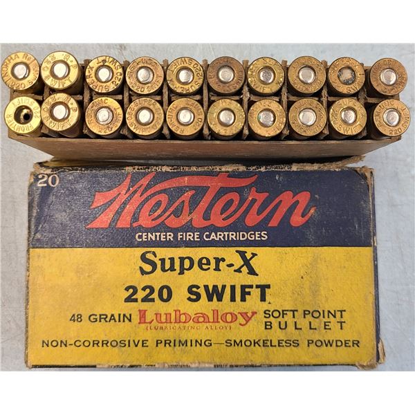 220 Swift Western Vintage 48 gr Soft Point - 19 rds + 1 Brass
