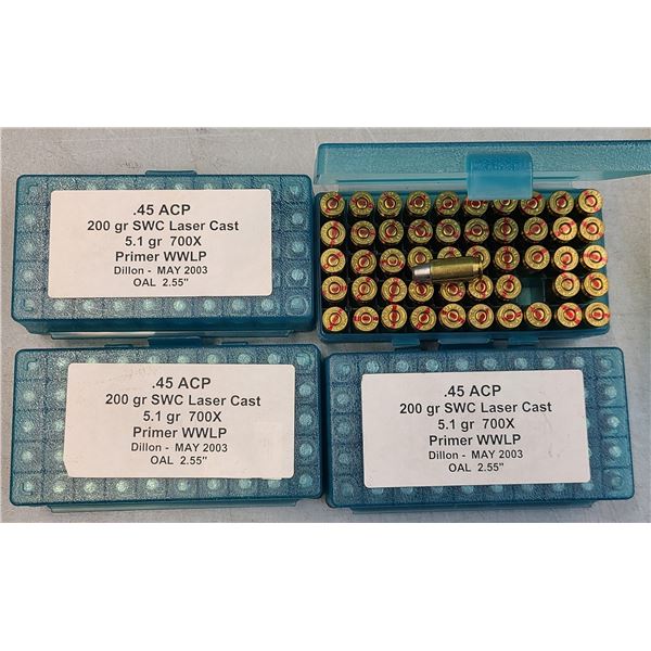 45 ACP 200 gr SWC Laser Cast - 200 rds RELOAD