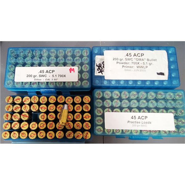 45 ACP 200 gr SWC Lead Flat Point - 200 rds RELOAD