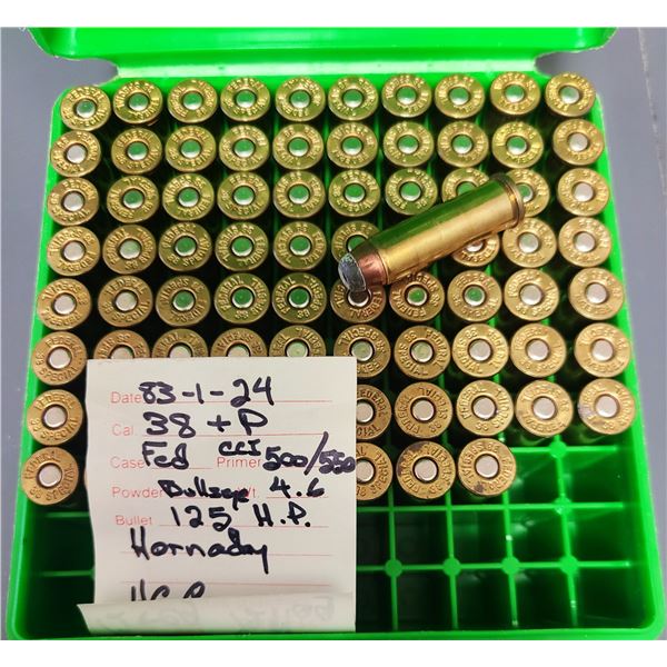 38 Special + P 125 gr Hollow Point RELOAD - 79 rds