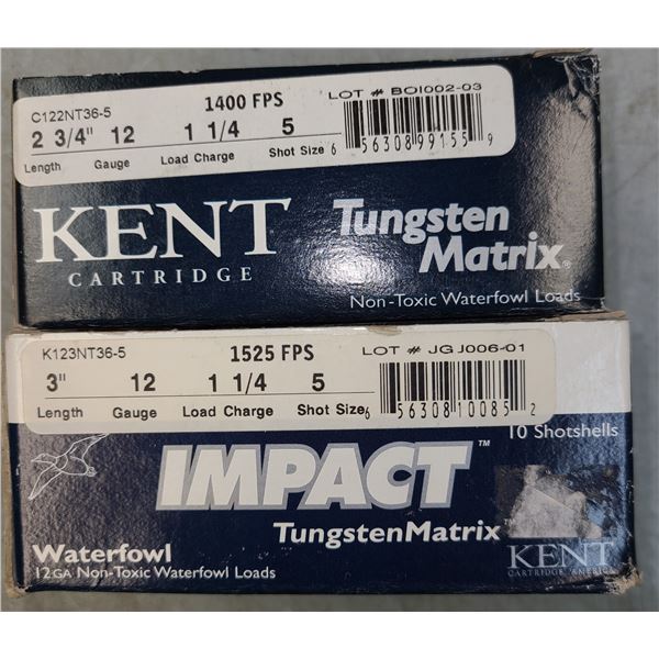 12 ga Kent Tungsten Matrix No 5 Shotgun Shells - 20 rds