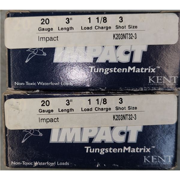 20 ga Kent Tungsten Matrix No 3 Shotgun Shells - 20 rds 3 inch