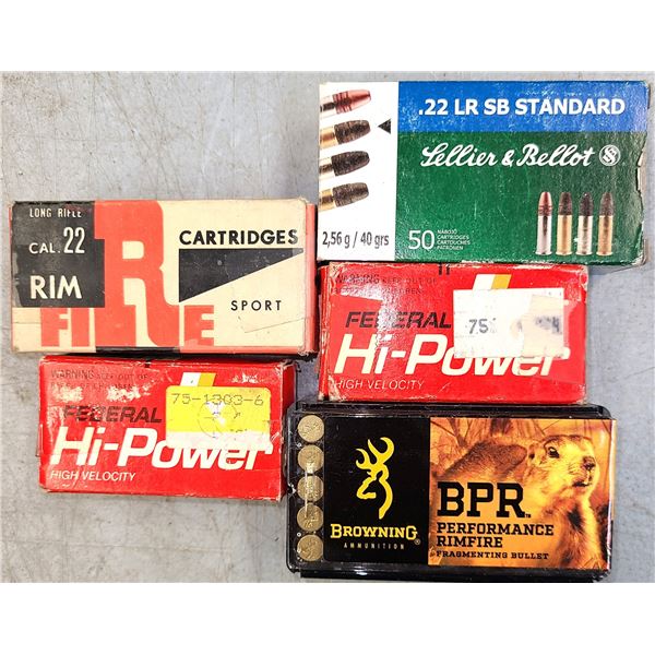 22 cal Vintage Mixed Lot - see Picture - +/- 250 rds