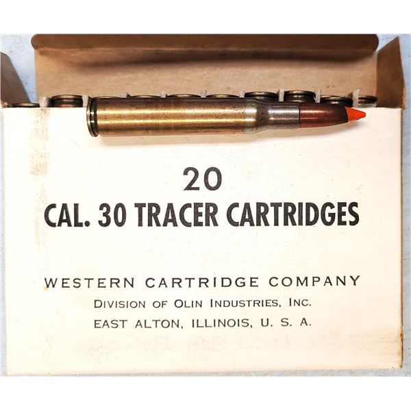 30 Cal Tracer Ammunition Western Winchester - 20 rds Military Surplus