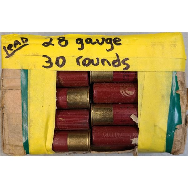 28 ga Shot Gun Shells 2 1/2 inch - Lead Shot - 30 rds