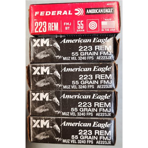 223 Rem American Eagle 55 gr FMJ - 100 rds