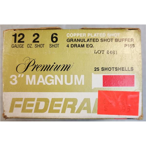 12 ga Federal Premium No 6 Shot 3 inch Shells - 25 rds