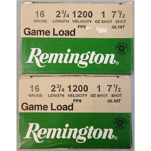 16 ga Remington No 7 1/2 Shot 2 3/4 inch Shells - 50 rds