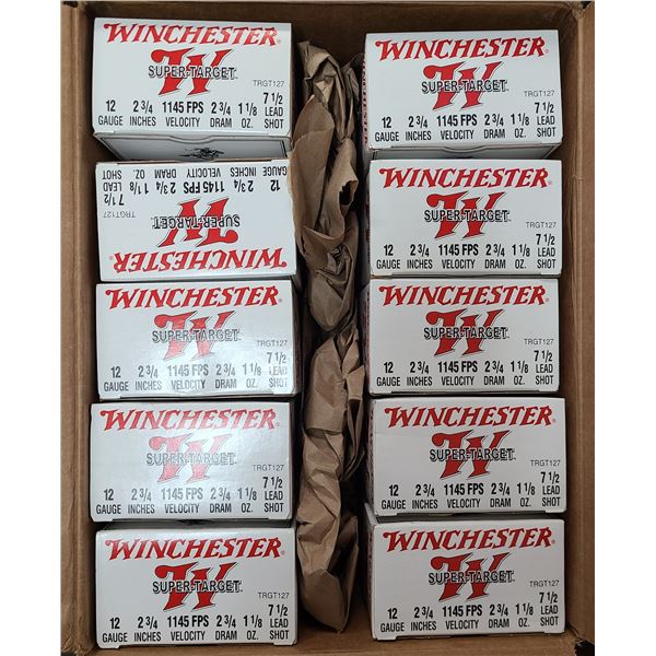 12 ga CASE Lot Winchester No 7 1/2 Target Load 2 3/4 inch Shells - 250 rds