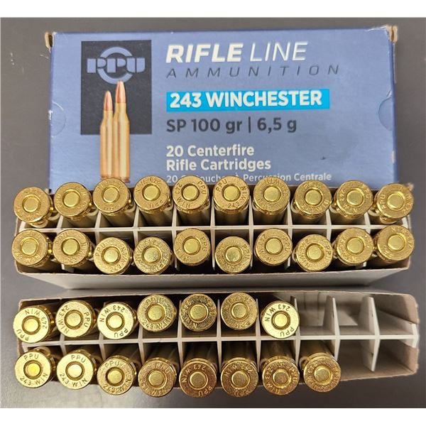 243 Win PPU Rifle Line 100 gr Soft Point - 35 rds