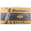 Image 1 : 43 Mauser Dominion 385 gr - 10 rds + 5 rds Brass