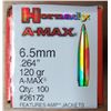 Image 1 : BULLETS - Hornady A-Max 6.5 mm 120 gr - 100 rds