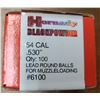 Image 1 : 54 Cal Hornady Blackpowder Lead Round Ball - 100 rds