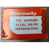 Image 1 : 45 cal (.458) Hornady 300 gr Hollow Point Bullets - 50 rds