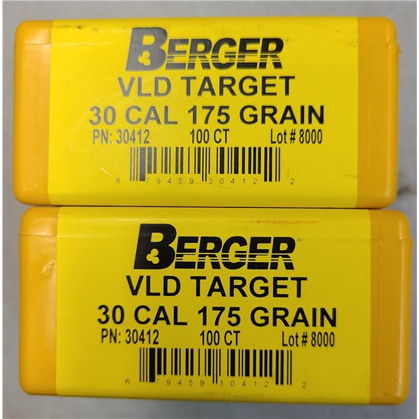 30 Cal Berger VLD Target 175 gr - 200 rds