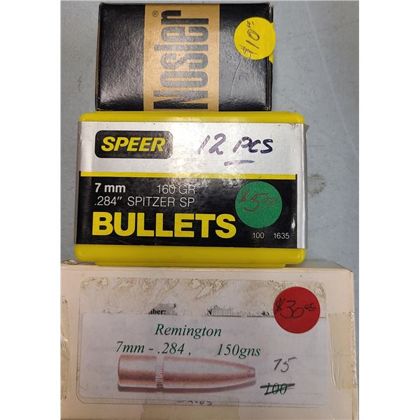 7 mm Mixed Lot of Bullets - See List - +/- 105 rds