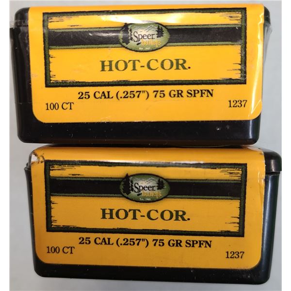25 Call Speer Hot Cor Bullets 75 gr - +/- 200 rds