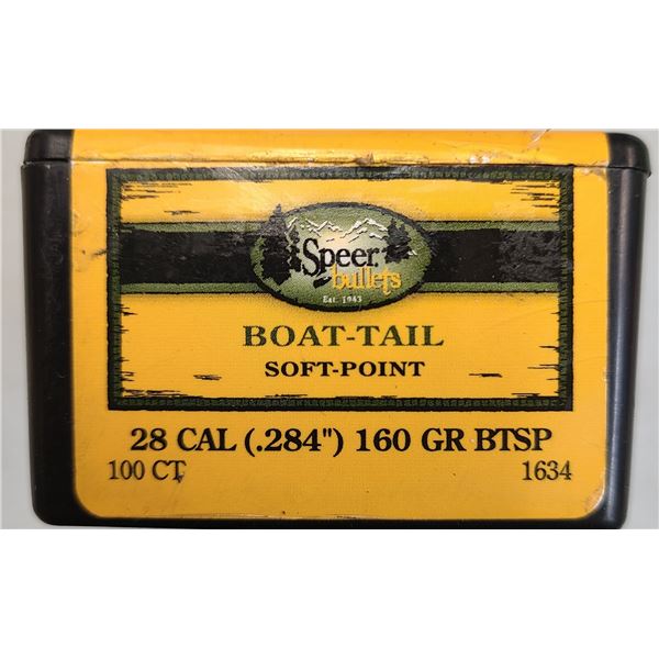 28 cal (284 Win / 280 Rem) Speer Boat Tail Soft Point 160 gr - 80 rds