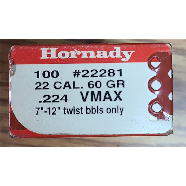 32 22 Cal Hornady VMAX 60 gr - 170 rds