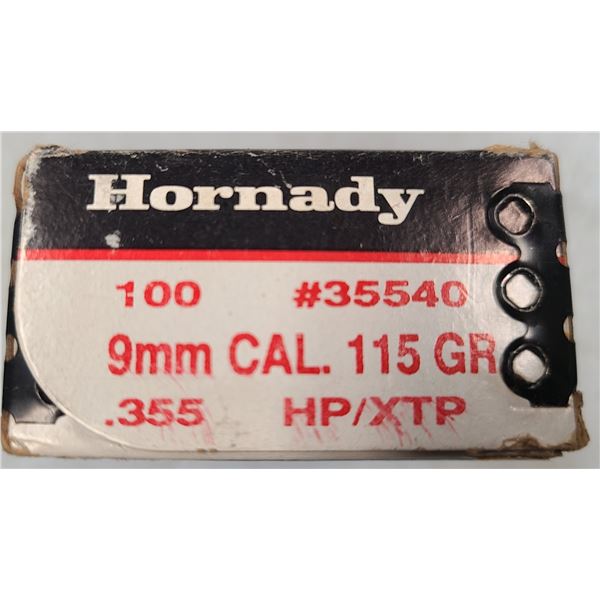 9mm Hornady Hollow Point XTP 115 gr - 100 rds