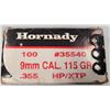 Image 1 : 9mm Hornady Hollow Point XTP 115 gr - 100 rds