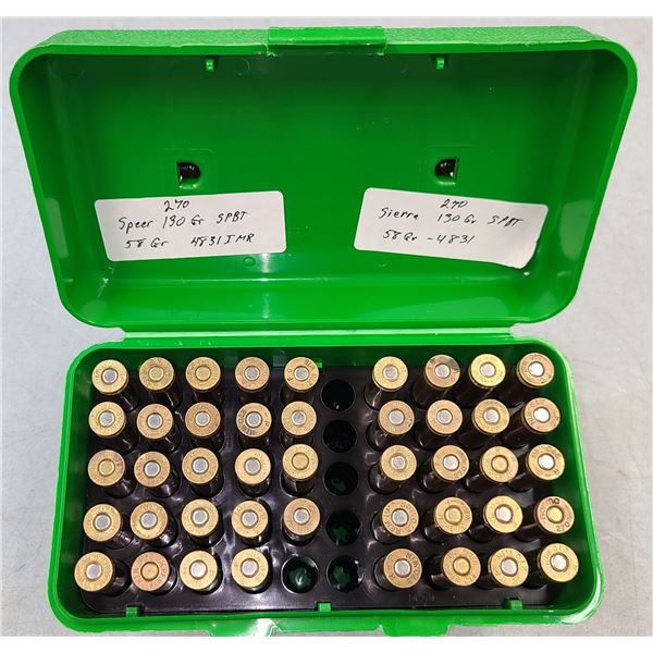270 Win Sierra 130 gr Soft Point Baot Tail RELOADS - 44 rds