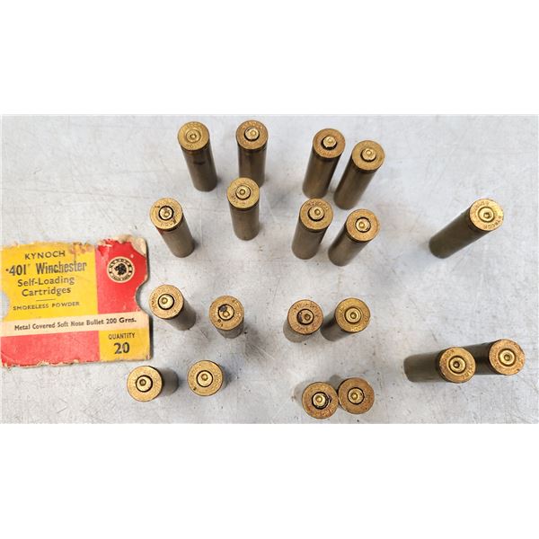 401 Winchester Kynoch BRASS - 19 rds