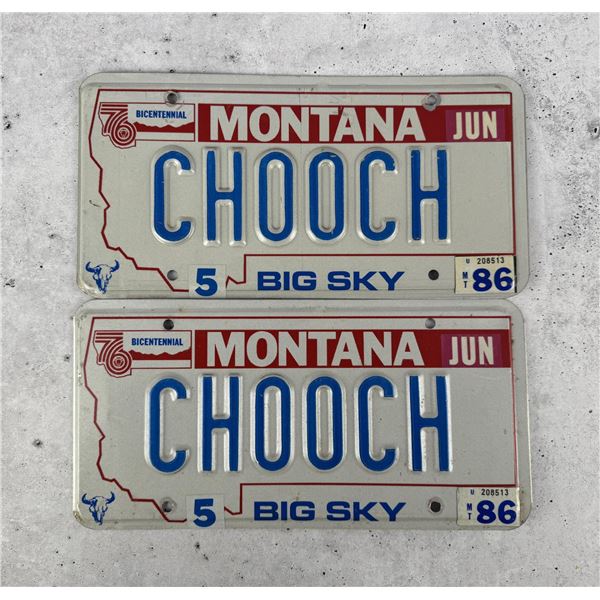 Chooch Montana Vanity License Plate Set
