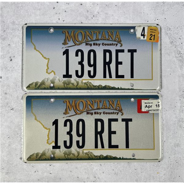 Retired Montana Highway Patrol License Plate Set