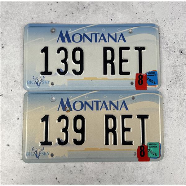 Retired Montana Highway Patrol License Plate Set