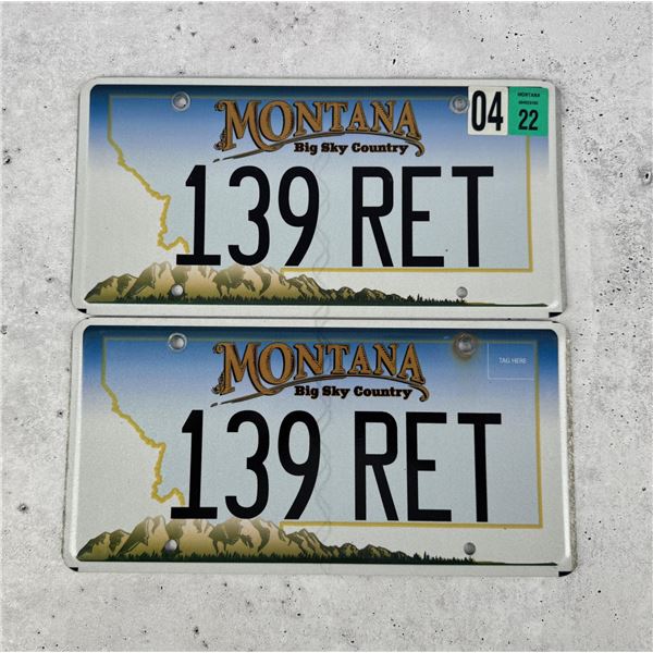 Retired Montana Highway Patrol License Plate Set
