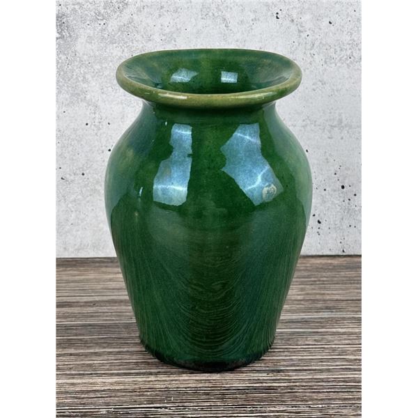 Arts and Crafts Green Glaze Pottery Vase
