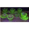 Image 1 : Group of Uranium Green Depression Glass