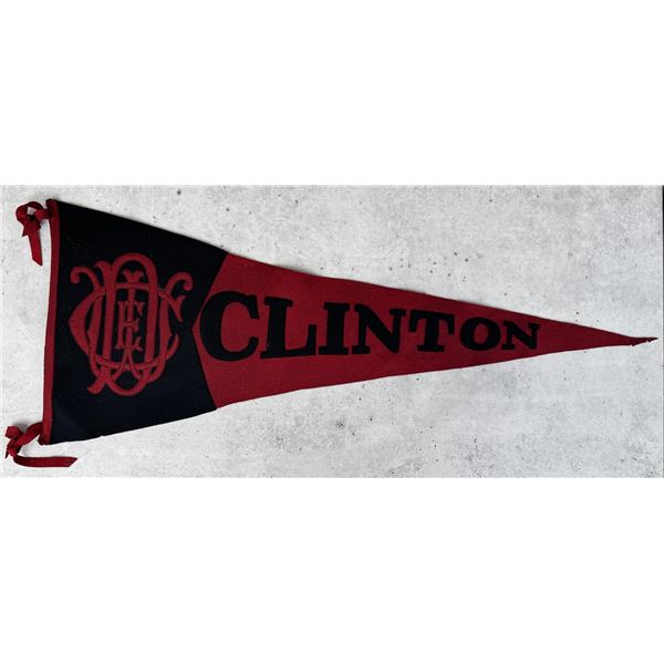 Large Antique Clinton Iowa Pennant