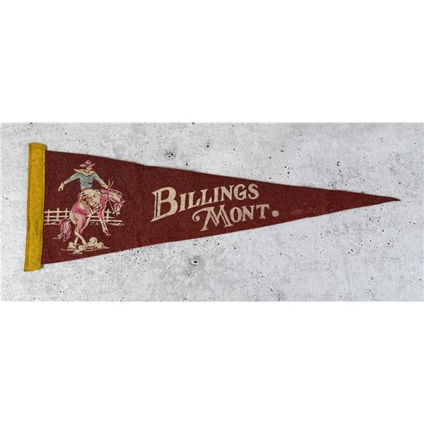 Billings Montana Cowboy Rodeo Souvenir Pennant