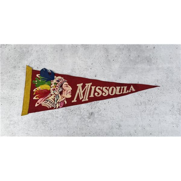 Missoula Montana Indian Chief Souvenir Pennant