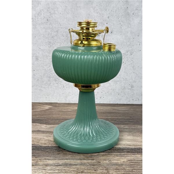 Aladdin Vertique Jadeite Glass Oil Lamp