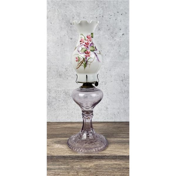 Riverside Purple Glass Kerosene Oil Lamp