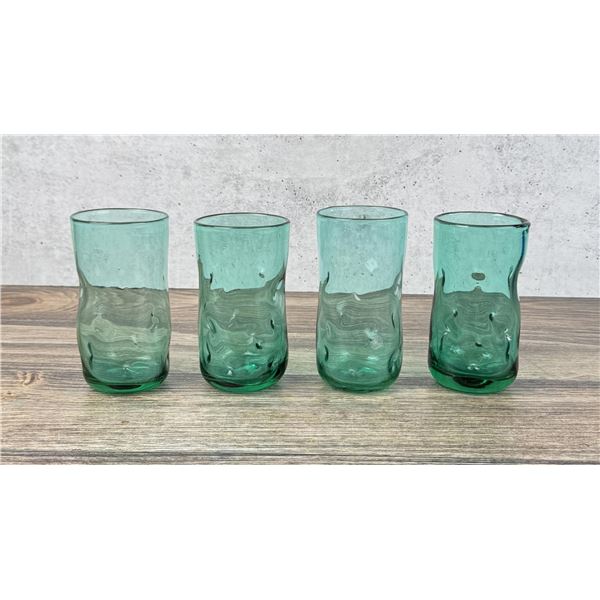 Blenko Art Glass Dimpled Glass Tumbler Set