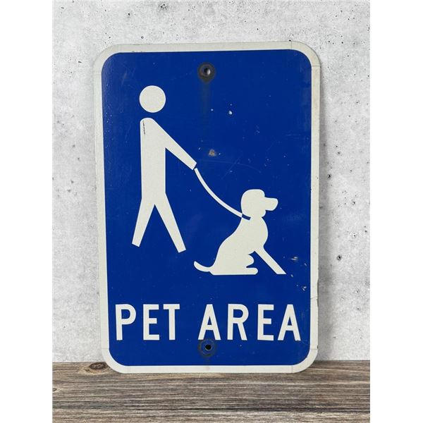 Pet Area Rest Area sign